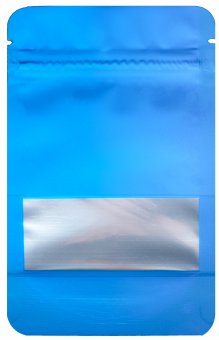 Mylar bag small WINDOW 140 x 85mm, VE50, BLUE 