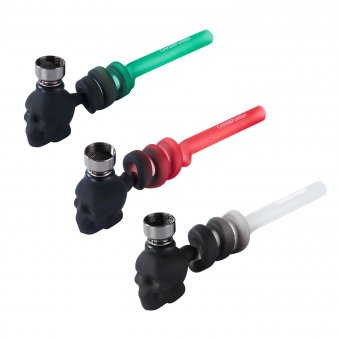 Glaspfeife mit Totenkopf, cm, 1 Stück 