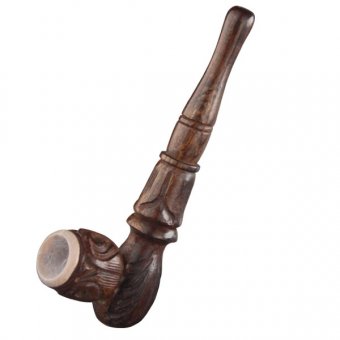 Wooden Pipe Soapstone Use-ca. 12.5cm 