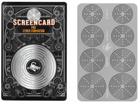 Screencard 16-22 mm Ø, 8 Siebe auf Metallkarte 