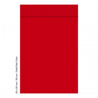 Polybeutel 6 mal 8cm, 90my, RED COLOR, VE500 