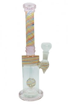 Artwork glass bong with fixed downstem, 20cm 