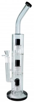 Schwarze Dreifachdusche Perkolator Bong, 45cm 