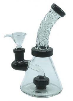 Blue Bong, Conical twisted with Shower, 15cm 