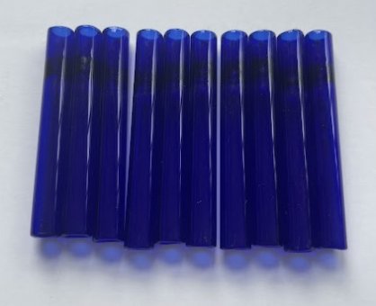 Glas One-hitter, BLAU, cigarette pipe solid, 9cm, VE10 