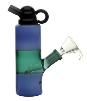Blue Mini Bottle Bong, 15cm 