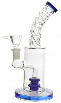 Blaue Wasserpfeife mit Perc-Trommel, 20cm 