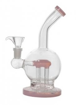 Pink Spherical Bong with Percolator, 20cm 