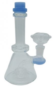 Glass bong with shower and rings, 16cm 