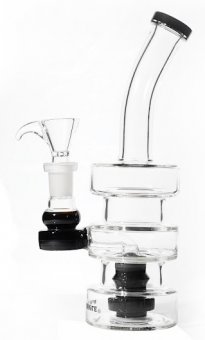 Black 3 Layer Glass Waterpipe, 20cm 