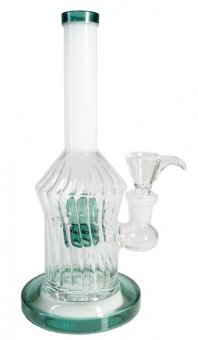 Teal Green Twisted Waterpipe with Percolator, 20cm 