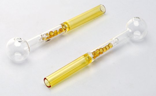 Oil Pipe with Crystals Yellow, 15cm 