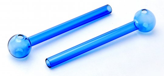 Glass Oil Pipe Blue, 15cm, 1 Stück 