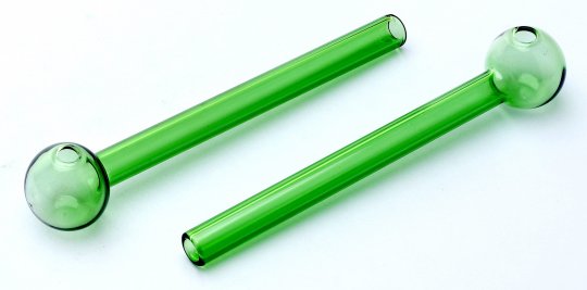 Glass Oil Pipe Green, 15cm, 1 Stück 