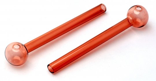 Glass Oil Pipe Red, 15cm, 1 pcs. 