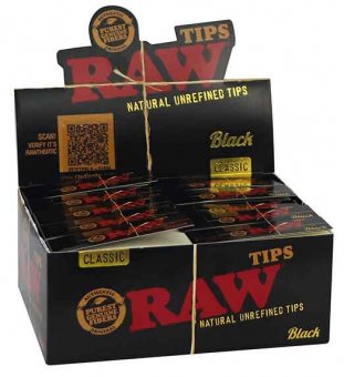 RAW BLACK TIPS: 50 tips/booklet, 50 booklets/Box 