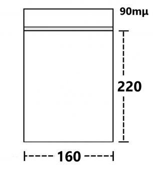 Zip Bag 16.0cm x 22.0cm, 90 µ, 100 Pc. 