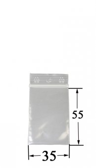 Druckverschlussbeutel  3,5 mal 5,5 cm, 50 µ, VE100 