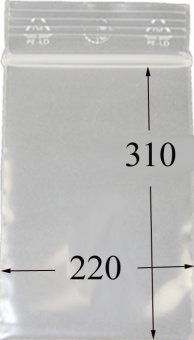 Druckverschlussbeutel  22 mal 31 cm, 50 µ, VE100 