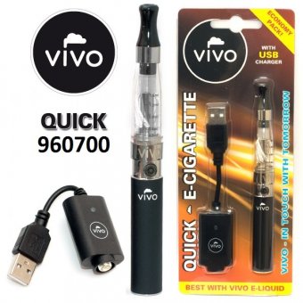 VIVO E-Zigarette Quick black 650mAh/USB Ladegerät 