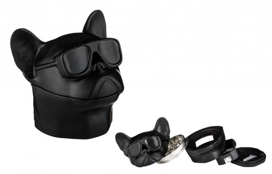 Super Heroes Grinder Hund mit Brille, schwarz 