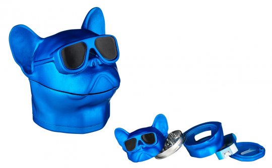 Super Heroes Grinder Dog with glasses, blue 