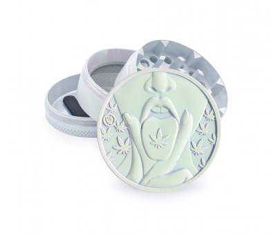Metal Grinder, 50 mm Ø, 4-part, Screen, Relief: ICY PEARL 420 GIRL 