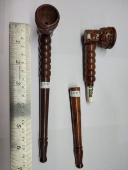Holzpfeife für 8 mm Ø Aktivkohlefilter, 17 cm lang  
