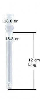GLAS-Kupplung mit Diffusor, 18.8er Schliff, 12 cm lang 