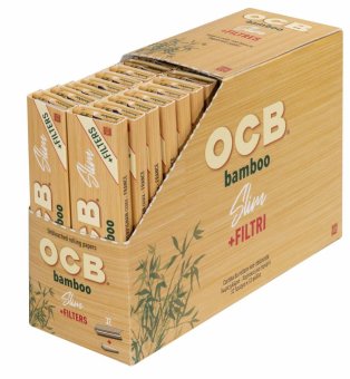 OCB Bamboo, Slim King Size with Tips, 32 pcs. 