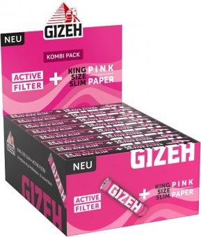 Gizeh King Size Slim PINK+ Active Filtern, 16er Pack 