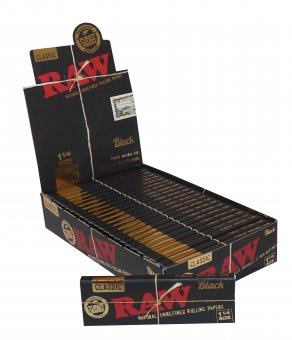RAW Papers 1/4, VE24, 50 Leaves, BLACK 