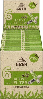 Gizeh Hanf Active Filter Slim, 6mmØ, 20 x 10er Packs 