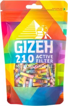 Gizeh ACTIV activated carbon filter Slim, 210 bags, Rainbow, 6mmØ 