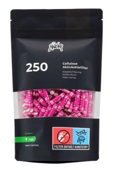 Kailar cellulose and activated carbon filters, pack of 250, pink, 5.9 mm Ø 