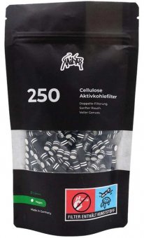 Kailar cellulose and activated carbon filters, pack of 250, black, 5.9 mm Ø 
