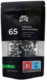Kailar cellulose and activated carbon filters, pack of 65, black, 5.9 mm Ø 