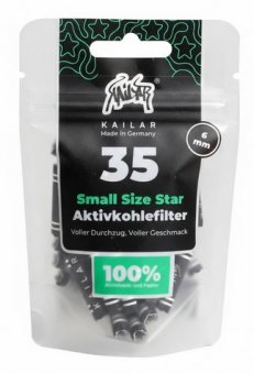Kailar Small Size Star Papier Aktivkohlefilter 35er Pack, schwarz, 5.9 mm Ø 