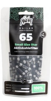 Kailar Small Size Star Papier Aktivkohlefilter 65er Pack, schwarz, 5.9 mm Ø 