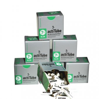 actiTube Aktivkohlefilter 1 x 50er Pack, 7mm Ø, SLIM 