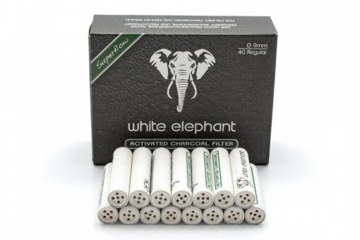 White Elephant Activated Charcoal Filter 9mm 40 pcs. 