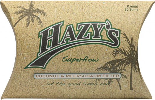 Hazy's Superflow Coconut Activated Charcoal Filter 6mm slim, Shorties, 50 pcs. 
