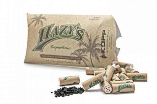 Hazy's Superflow Coconut Activated Charcoal Filter 8mm, Shorties, 50 pcs. 