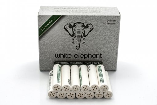 White Elephant Pipefilter Meerschaum 9mm - 40pc. 