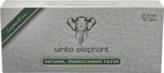 White Elephant Pipefilter Meerschaum 6mm - 45pc. 