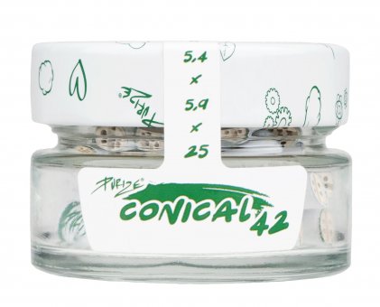 PURIZE Aktivkohlefilter Xtra Slim CONICAL,  5.9 mm Ø, 42 Stück im Glas  