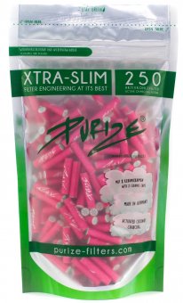 PURIZE Aktivkohlefilter pink 1x250er, 5,9mmØ, XTRA Slim Size 