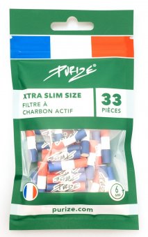 PURIZE Aktivkohlefilter 1x33er, FRANCE, 5.9mmØ, XTRA Slim 