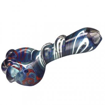 Coloured Glass Pipe, heavy, 13,5cm  