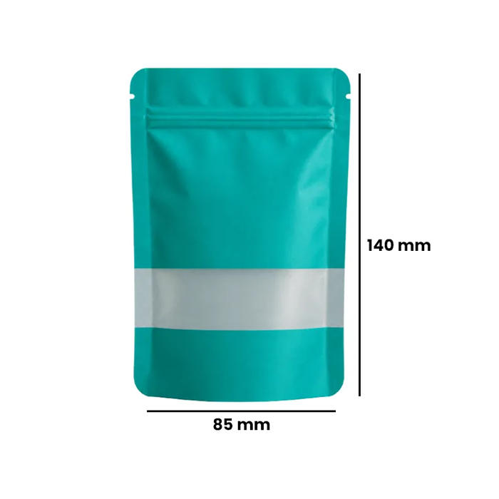 Kraft Paper Bag, 140 X 85 mm, VE 50, Aqua-KP1AQ-Bam Bam Bhole_2.webp